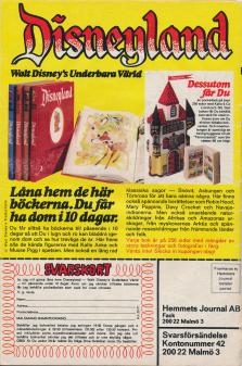 Reklam för bokserien Walt Disneys Underbara Värld som innehåller sagor från Disney-världen