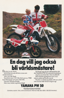 Reklam för mopeden Yamaha PW50