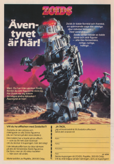 Reklam för leksaken Zoids, mekaniska urtidsödlor