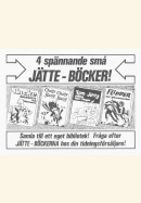 Reklam för Jätte-Böckerna, billiga och mindre böcker som man kan köpa hos din tidningsförsäljare