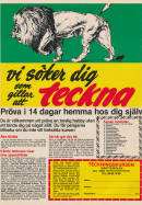 Reklam för Teckningskursen med Åke Skiöld som lärare och tecknare