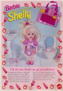 Annons för Shelly, Barbies lillasyster som är en docka som kan kissa