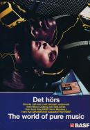 Reklam för kassettband från BASF med två personer som ligger och lyssnar på en freestyle med musik i lurarna