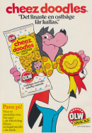 Reklam för ostbågar från OLW - Cheez Doodles