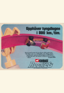 Reklam för leksaksbilarna Corgi Rockets