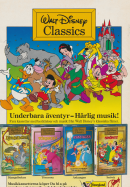 Reklam för kassettband med klassiska sagor från Walt Disney: Djungelboken, Törnrosa, Askungen och Snövit