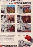 Reklam för View-Master där man också får se sex stycken bildskivepaket med olika motiv som man kan köpa