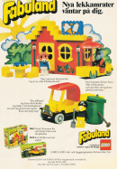 Annons för nya leksaksboxar från Lego Fabuland