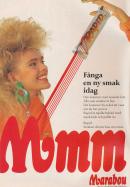 Reklam för chokladbiten Rapid med ingredienser av mjölkchoklad, kola och puffat ris