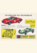 Annons för racerbilar från Corgi Toys