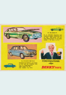 Reklam för två nya modeller från Dinky Toys - en Jensen FF och en BMW