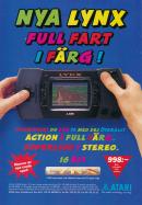 Reklam för den handhållna spelkonsollen Lynx från Atari