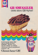 Reklam för den nya glassen GB Smuggler, mer känd som en glassbåt