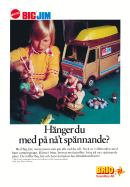 Reklam för leksaker som hör till serien Big Jim