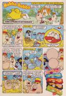 Reklam för Hubba Bubba tuggummi med en annons i serieform