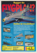 Reklam för modellbyggsatser från Heller med modeller som de svenska planen J29 Tunnan och J35 Draken