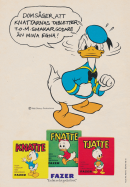 Reklam för tablettaskar från Fazer med Disney-motiv