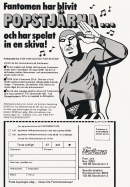 Annons för prenumeration på Fantomen som ger dig en skiva med låten Kom hit Fantomen i present