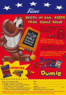 Annons för godiset Dumle i alla möjliga olika former