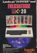 Annons för hemdatorn VIC-20 som visar sex stycken olika spel samt själva datorns utseende