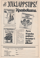 Reklam för seriealbumen i serien Knasbollarna