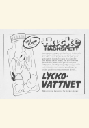 Reklam för seriealbumet Lyckorvattnet med Hacke Hackspett