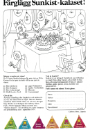 Annons som uppmanar att man ska måla och delta i en tävling anordnad av Cadbury Slotts med varumärket Sunkist