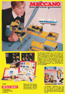 Reklam för olika satslådor med och från Meccano