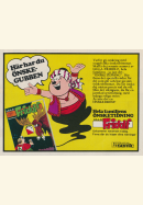 Reklam för serietidningen Lilla Fridolf med fokus på önskeklubben, klubben där du kan önska vad du vill och kanske få det som present av Fridolf