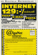 Reklam för Algonet som ger dig möjlighet att surfa på nätet