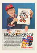 Reklam i tävlingsform för Marabous tablettask Piggy