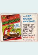 Reklam för nummer 155 i Seriepocketklubben som den här gången var Hagbard Handfaste