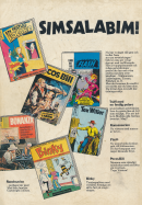 Reklam för sex nya serietidningar från Williams förlag