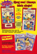 Reklam för flera olika musiksagor på kassett och CD, bland annat Pocahontas