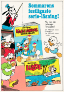 Annons som visar upp ett gäng Disney-album som finns att köpa i sommartiden 1970