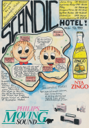 Handritad reklam för Scandic Hotels med kopplingar till Zingo och Philips Moving Sound