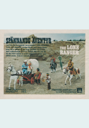 Uppställda leksaker med tema från westernserien The Lone Ranger