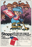 Reklam för chokladbiten Plopp