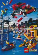 Actionfylld annons för LEGO där vi ser en hamn med LEGO-båtar och poliser som jagar en tjuv