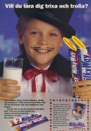 Annons för Milky Way med en pojke utklädd till trollkarl