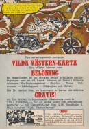 Reklam för en karta över vilda västern i USA som man kan skicka efter på postorder