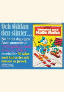 Reklam för tidningen Vinterkul med Kalle Anka från Walt Disney