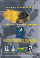 Reklam för samlarkort med hockeymotiv från Upper deck