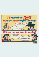 Reklam för serietidningen Zorro som är aktuell på TV